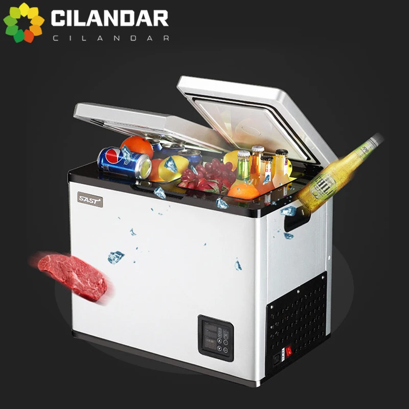 New 2024 Car refrigerator 18L compressor refrigeration car home dual-use freezer double door small refrigerator mini