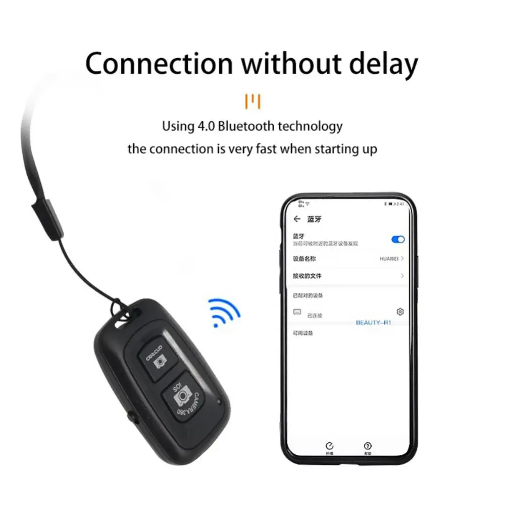 Bluetooth互換ワイヤレスリモートシャッターアダプター、リリース、自撮りアクセサリー、携帯電話の制御、フォトカメラ
