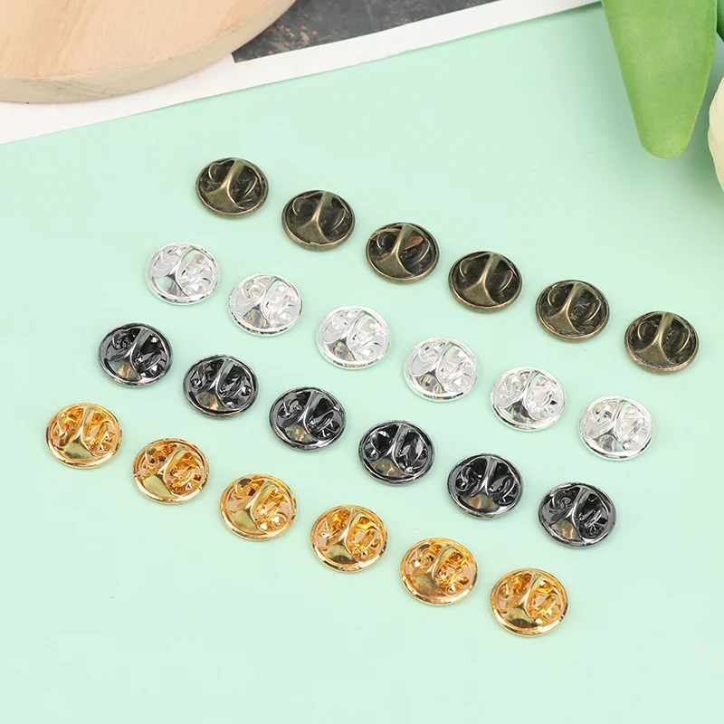 DIY Craft Set - 100 Metal Locking Pin Backs for Handmade Badges, Brooches and Jewellery