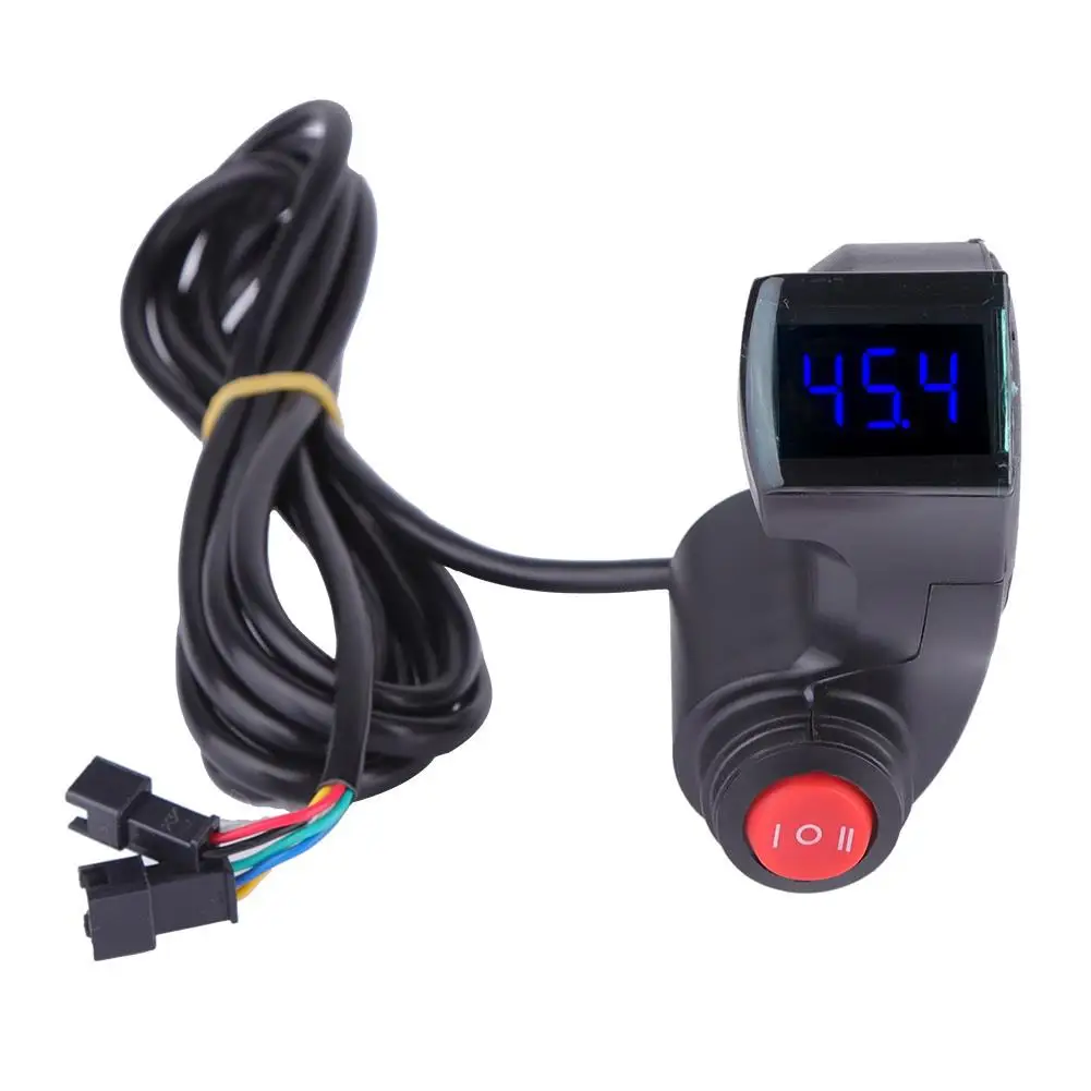 

LCD Electric Thumb Voltmeter with 3 Switch - Digital Battery Voltage Display for e -Bike Accessories