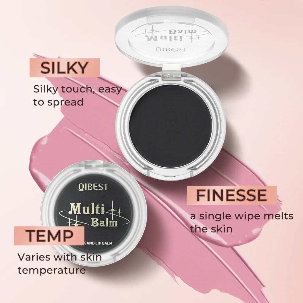 Black Crystal Blush Multi Balm Magic Temperature Change Blush Gel Blusher Cream for Lip Eye Makeup Pink Cheek Tint Rouge Palette