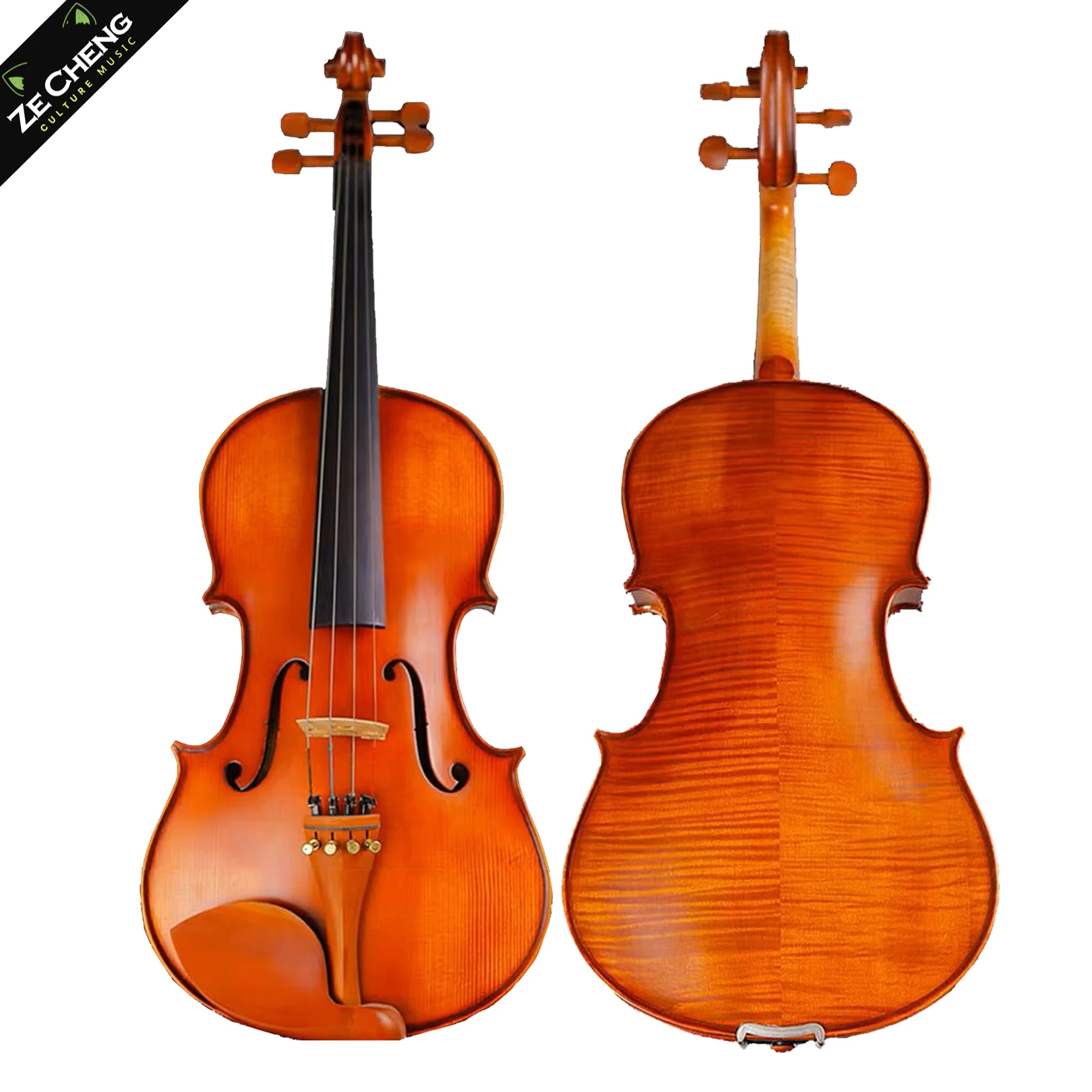 

Natural Flame Matte Pattern Viola, Handmade Antique Viola with Piano Case and String, String Instrument Viola 15-16inch