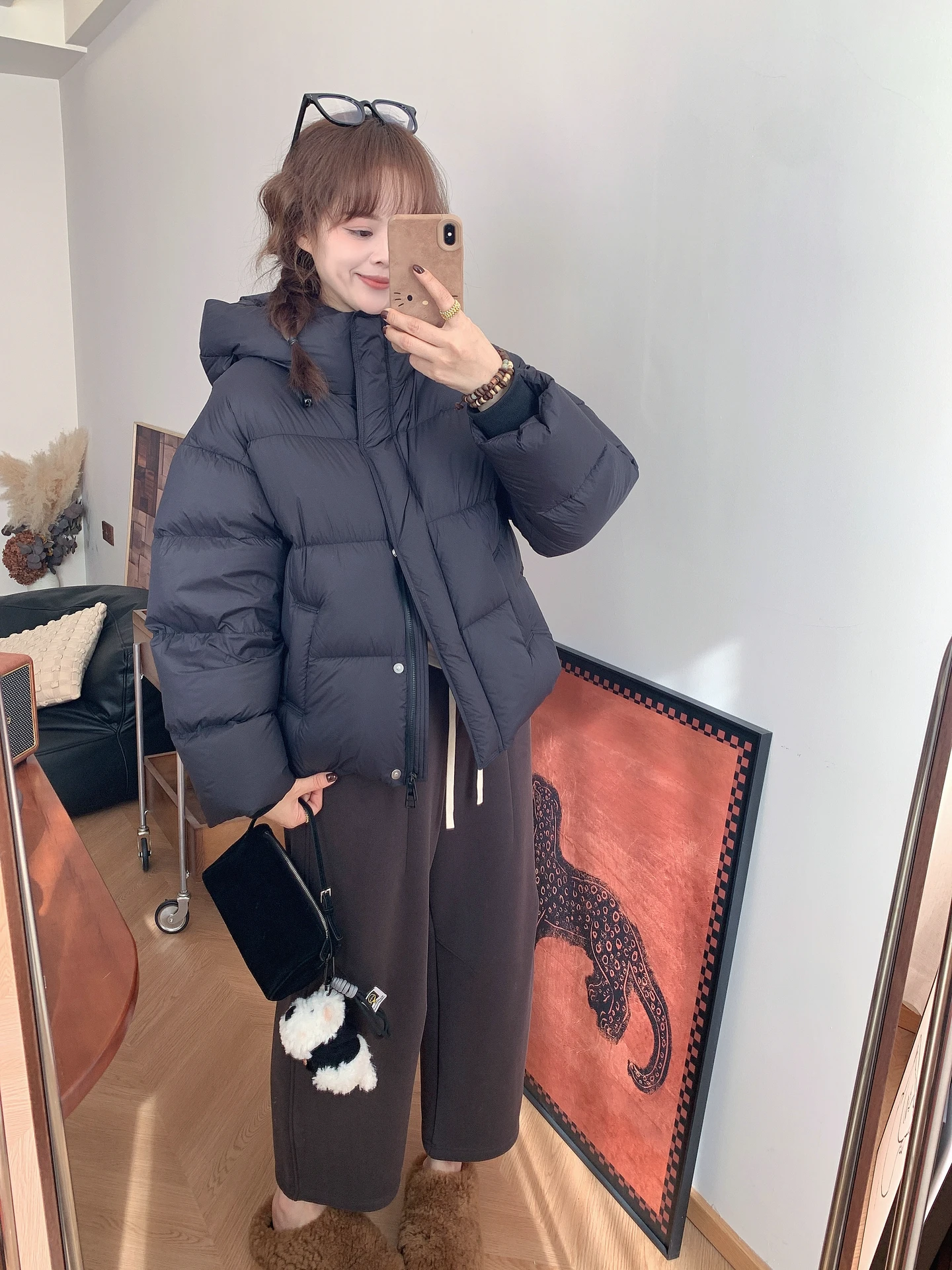 

Winter 2025 New Arrival High Quali Goose down ort Puffer Jaet Women's Thiened Hooded Cloudlike Duling down Coat Cas...