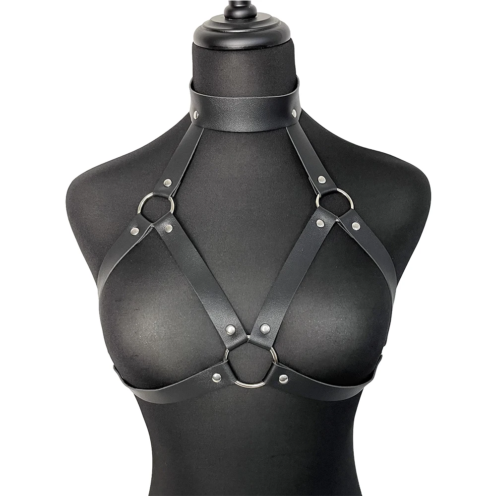 

Body Harness Women Leather Lingerie Fetish Goth Top Belts BDSM Erotic Chest Harness Bondage Punk Harajuku Rave Accessories