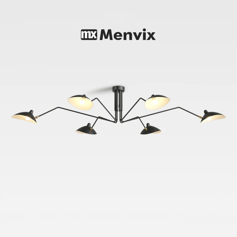 

Industry Ceiling Lamp Nordic Black Spider Light Led Iron Black Ceiling Light for Home Decor Living Room Led Chandeliers Lights