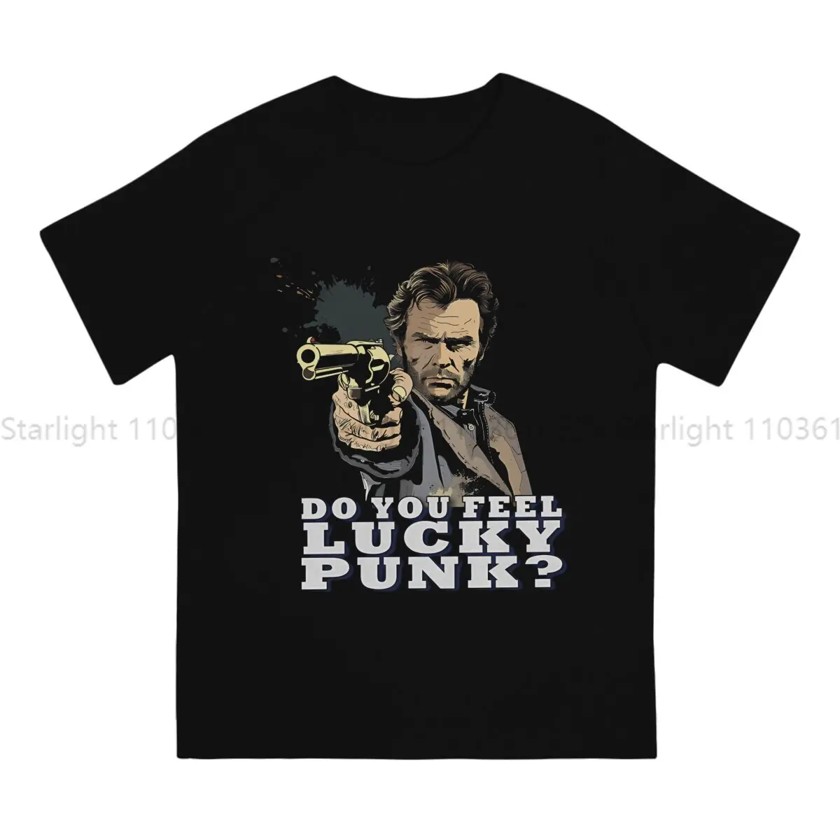 Dirty Harry  TShirt for Men Go Ahead Make My Day Clint Eastwood Round Collar Polyester T Shirt Distinctive Gift Clothes Tops