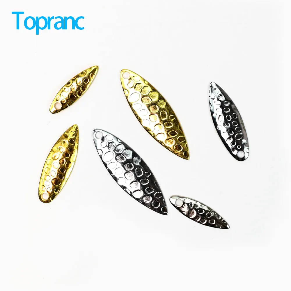 Topranc 20pcs Flash Tail Lure Accessories Noise Glitter Willow Leaf Metal Bait Jig Ging Minnow Fishing Gear Accessories