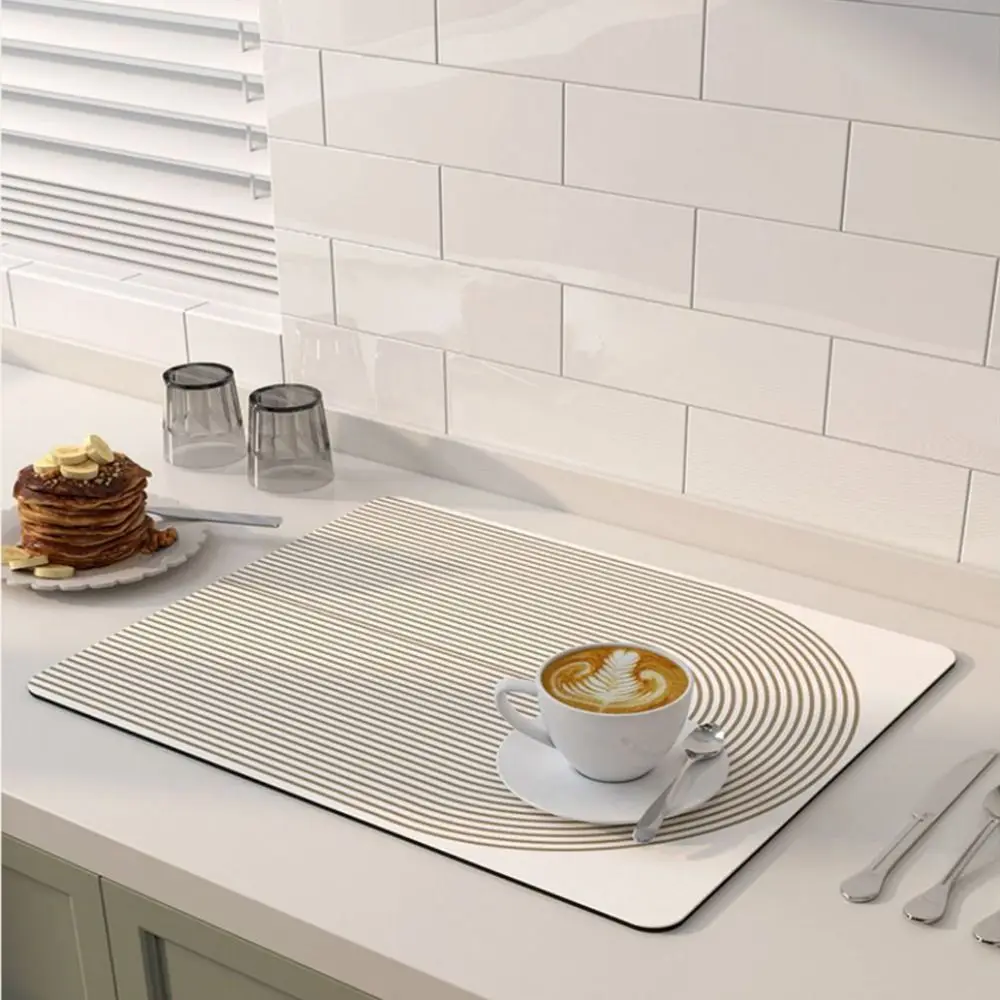 Diatomite Draining Mat Creative Non-slip Quick-dry Drain Pad Soft Durable Coffee Machine Pads Home