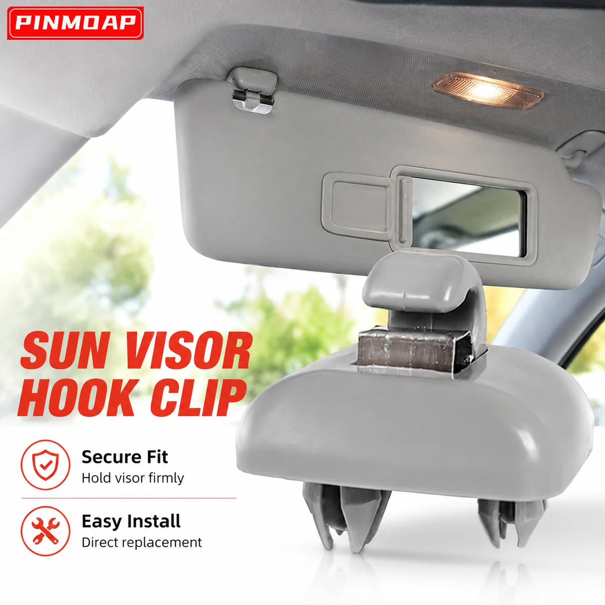 PINMOAP Car Interior Sun Visor Clip Replacement Hook Bracket for Audi A4L A5 A6 A6L Q3 Q5 OE 8U0857562A 8U0857562 8E0857561