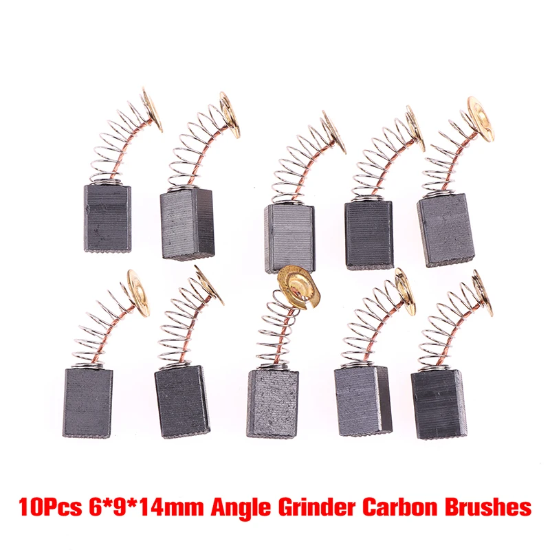 10Pcs/pack Angle Grinder Carbon Brushes 6*9*14mm Power Tool Electric Motor Spare Part Electric Grinder Replacement