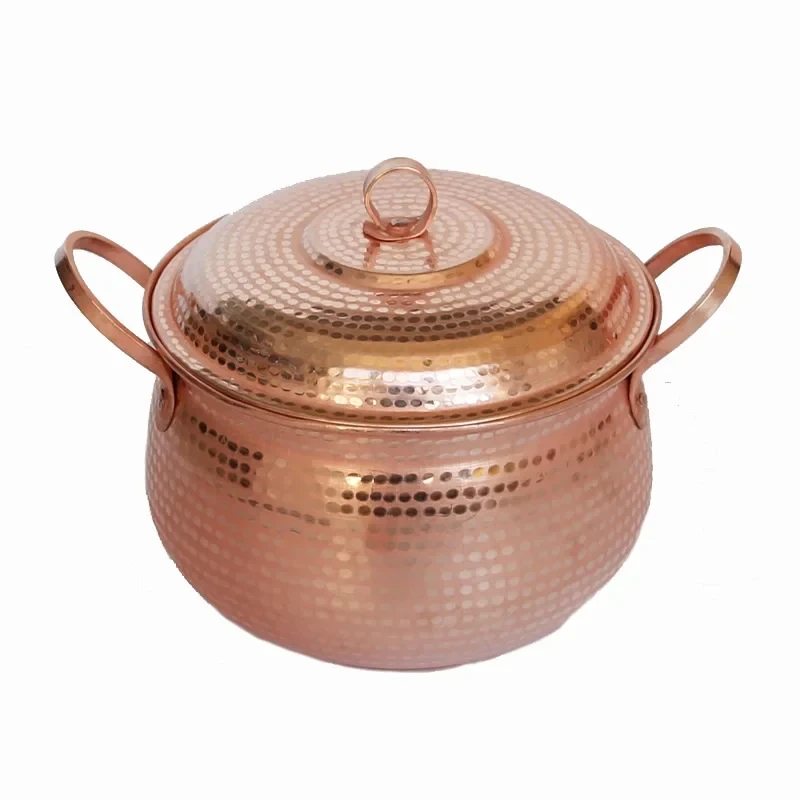 

100% Pure Copper Pot Stew Steam Soup Purple Deep Casserole Steamer Handmade Soup pot hot pots 18-30cm