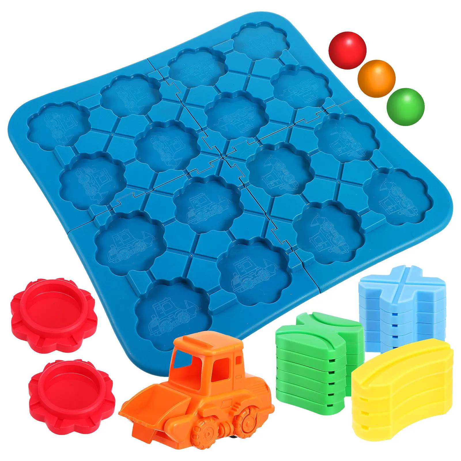 

1 set 1 Set Maze Puzzle Track For Toddlers 1-3 Kids Board Game Stem Building Road Tracks Brain Teaser Puzzles Preschool Learning