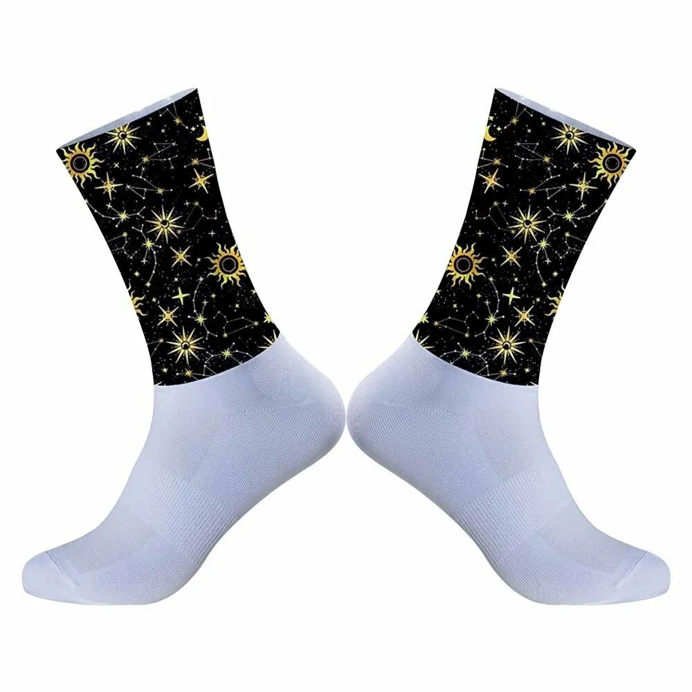 ใหม่Breathable 2024 และกระจายความร้อนกีฬากลางแจ้งถุงเท้า,Unisexกลางลูกวัวถุงเท้าขี่จักรยาน,กีฬาถุงเท้าจักรยาน