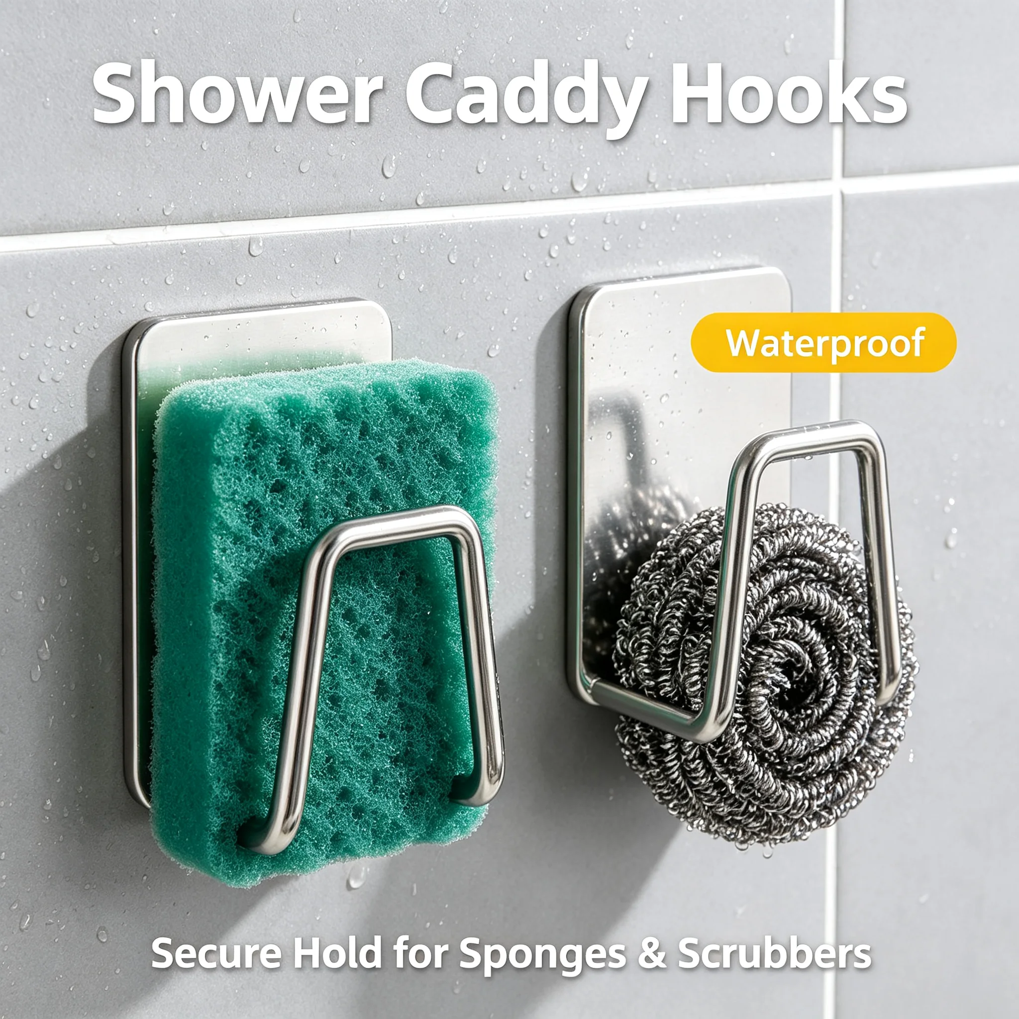 Drain Drying Sponge Holder Stainless Steel Self Adhesive Kitchen Sink Wall Hook Chopping Board Storage Organizer