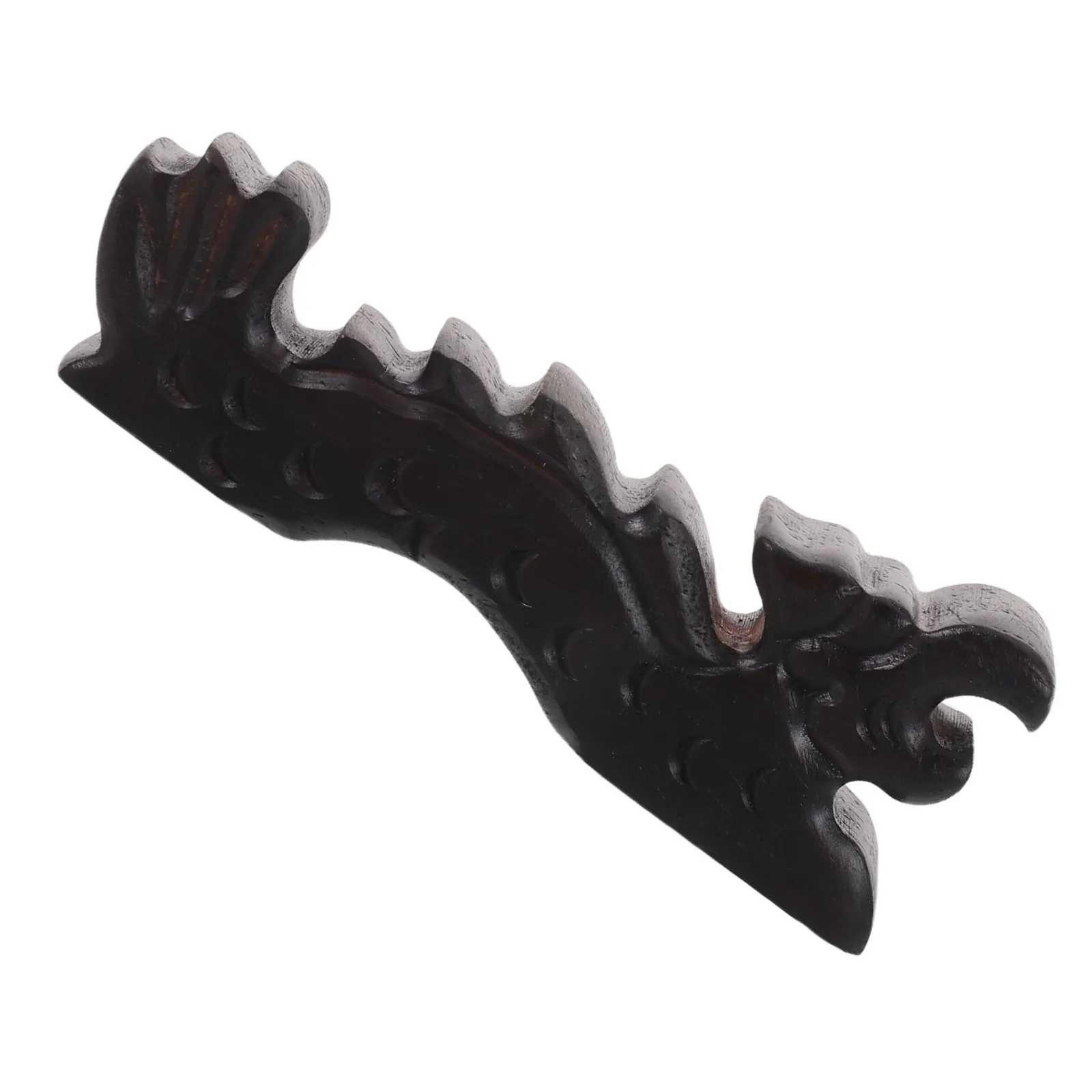 Black Wood Dragon Shape Calligraphy Brush Holder Decorative Paintbrush Stand Artist Watercolor Brush Rest Studio Home