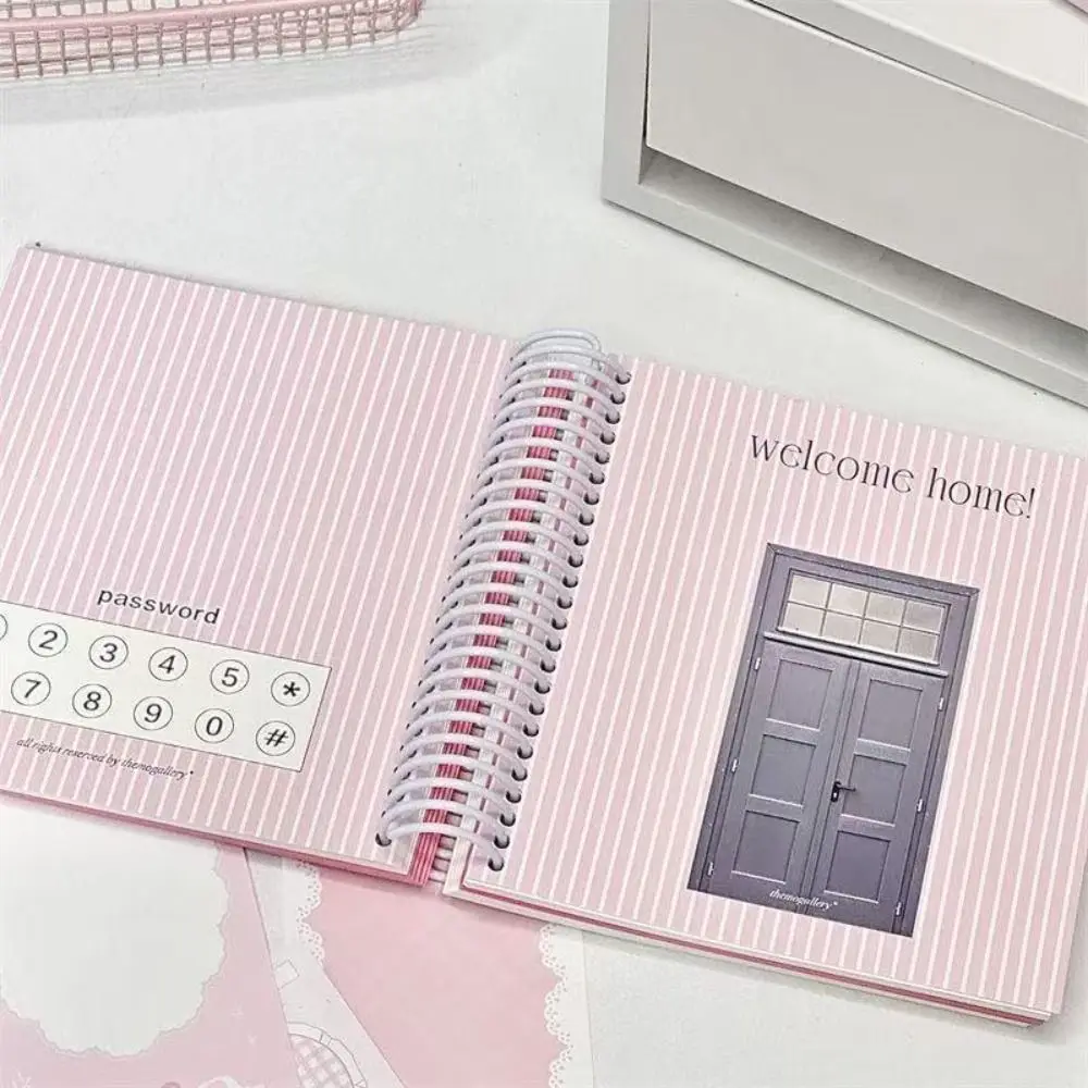 Cute Pink Line Spiral Book Blank Inner Pages DIY Diary Book Gift Notepad Stationery Supplies