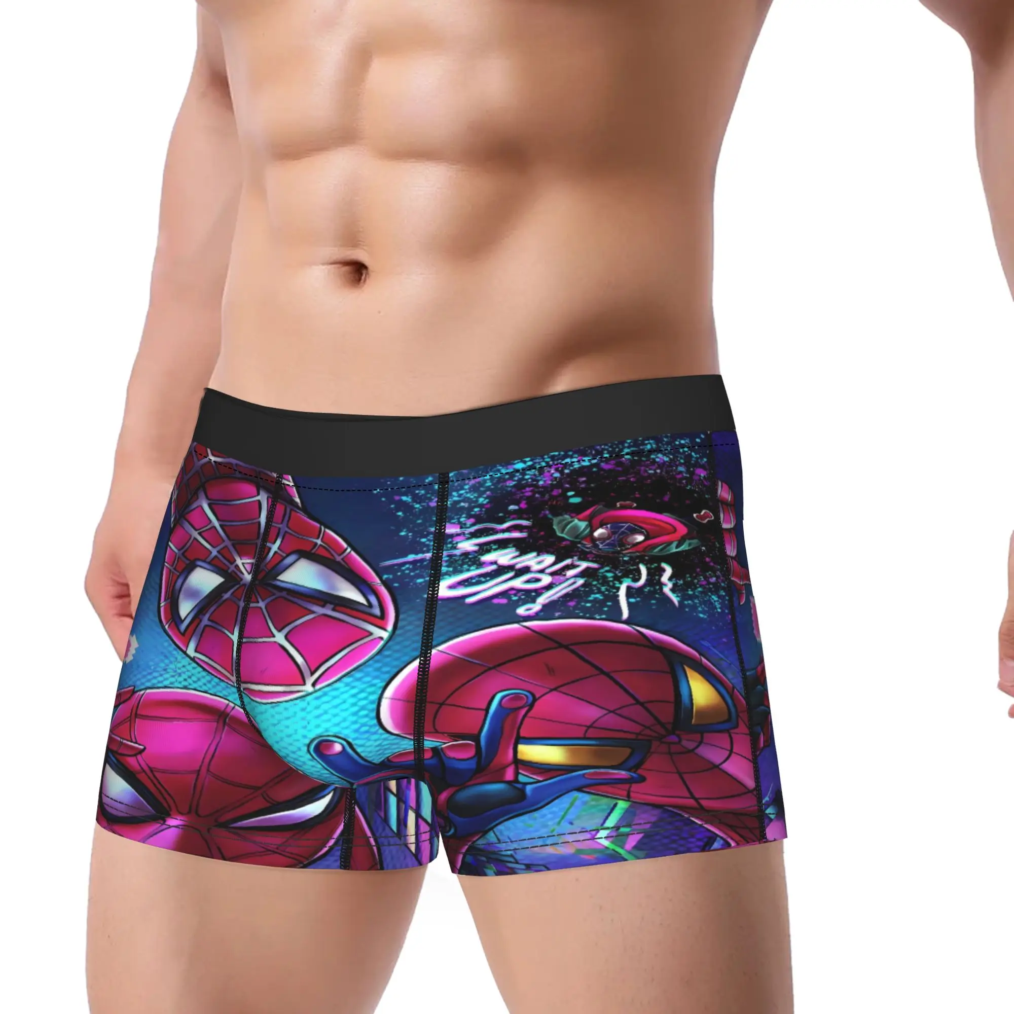 S-Spiders Heroes Underwear  Classic Underpants Custom DIY Boxer Brief For Male 3D Pouch Oversize Trunk