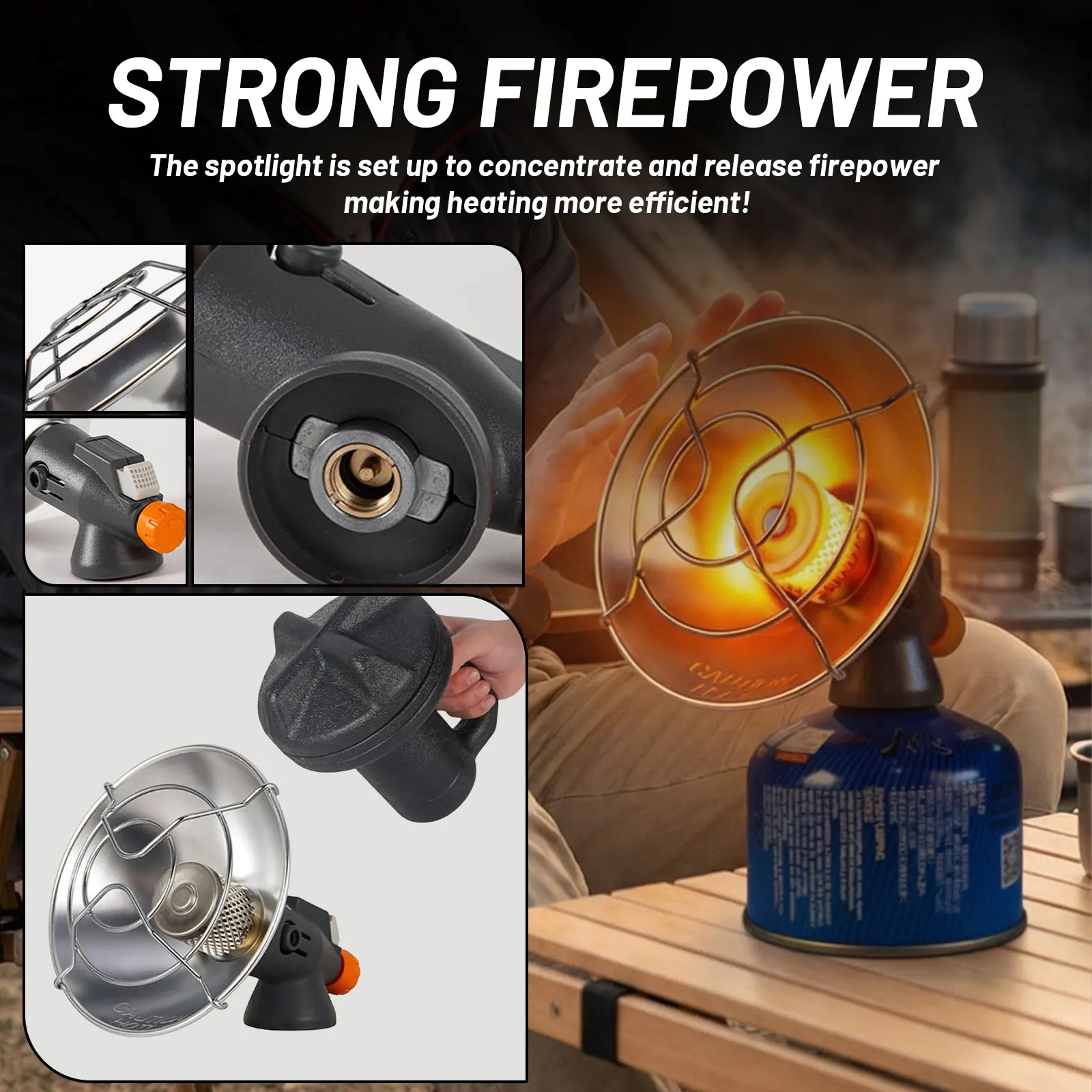 

Portable Outdoor Heater, Top-mounted Wireless Radiant Gas Heater, Suitable For Patios, Camping, Fishing And Garages.