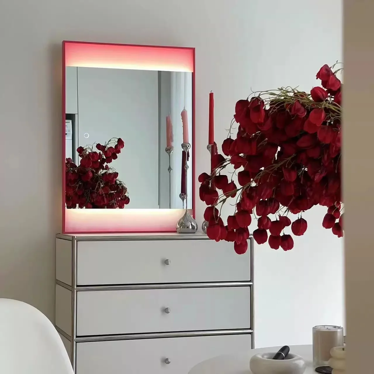 Dopamine Color Customization DIY Mirror  Minimalist Style Art Decoration Wall-Mounted High-Definition Bathroom Dressing Mirror