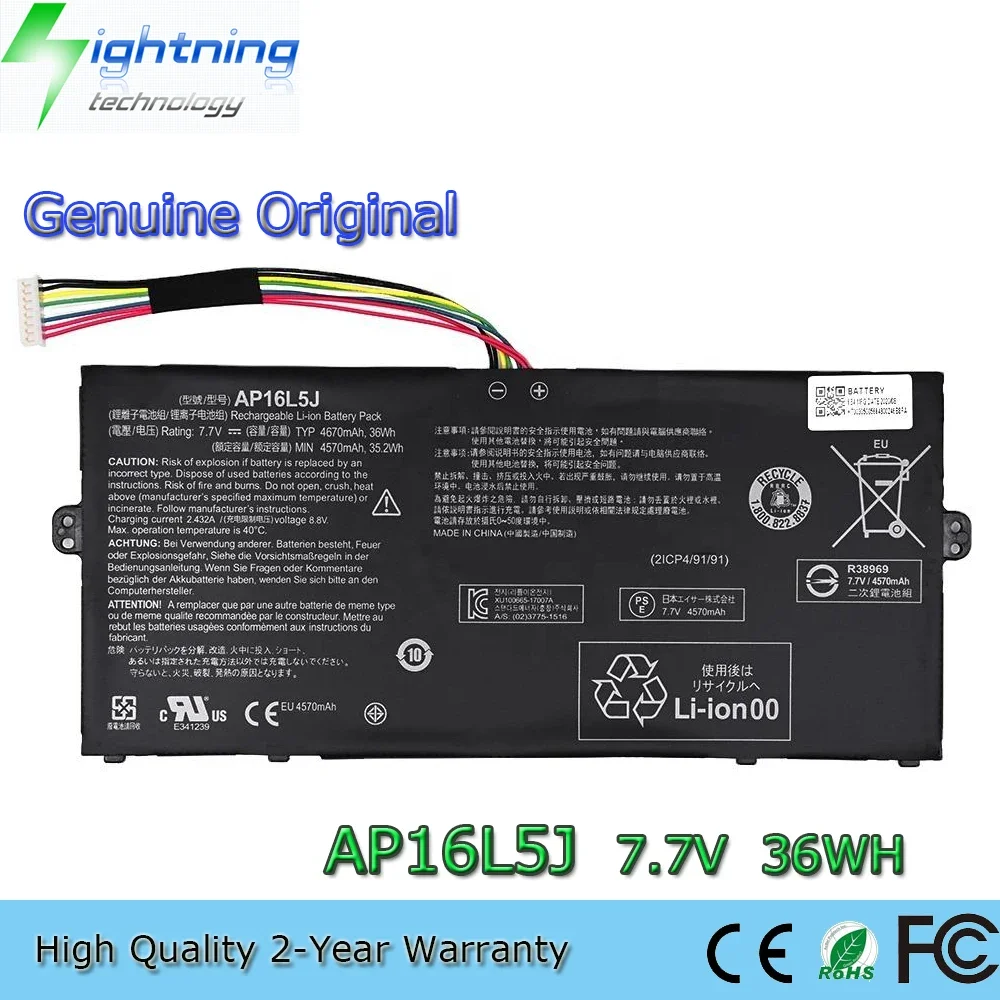 New  Original AP16L5J 7.7V 36Wh Laptop Battery for Acer Swift 5 SF514-52T SF514-52TP-84C9 SF514-53T Pro