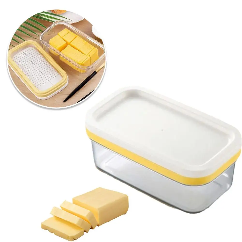 Butter Cutting Box Butter Cutter Refrigerator Crisper Container Storage Seal With Lid Butter Splitting Box Storage Box