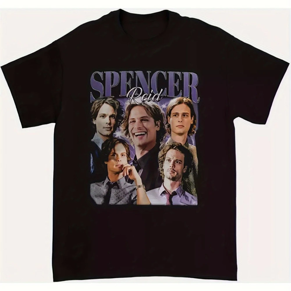 Spencer Reid Vintage Graphic T-Shirt- 90s TV Show Design Unisex Casual Style 100% Cotton 220g Weight Perfect Gift for Men