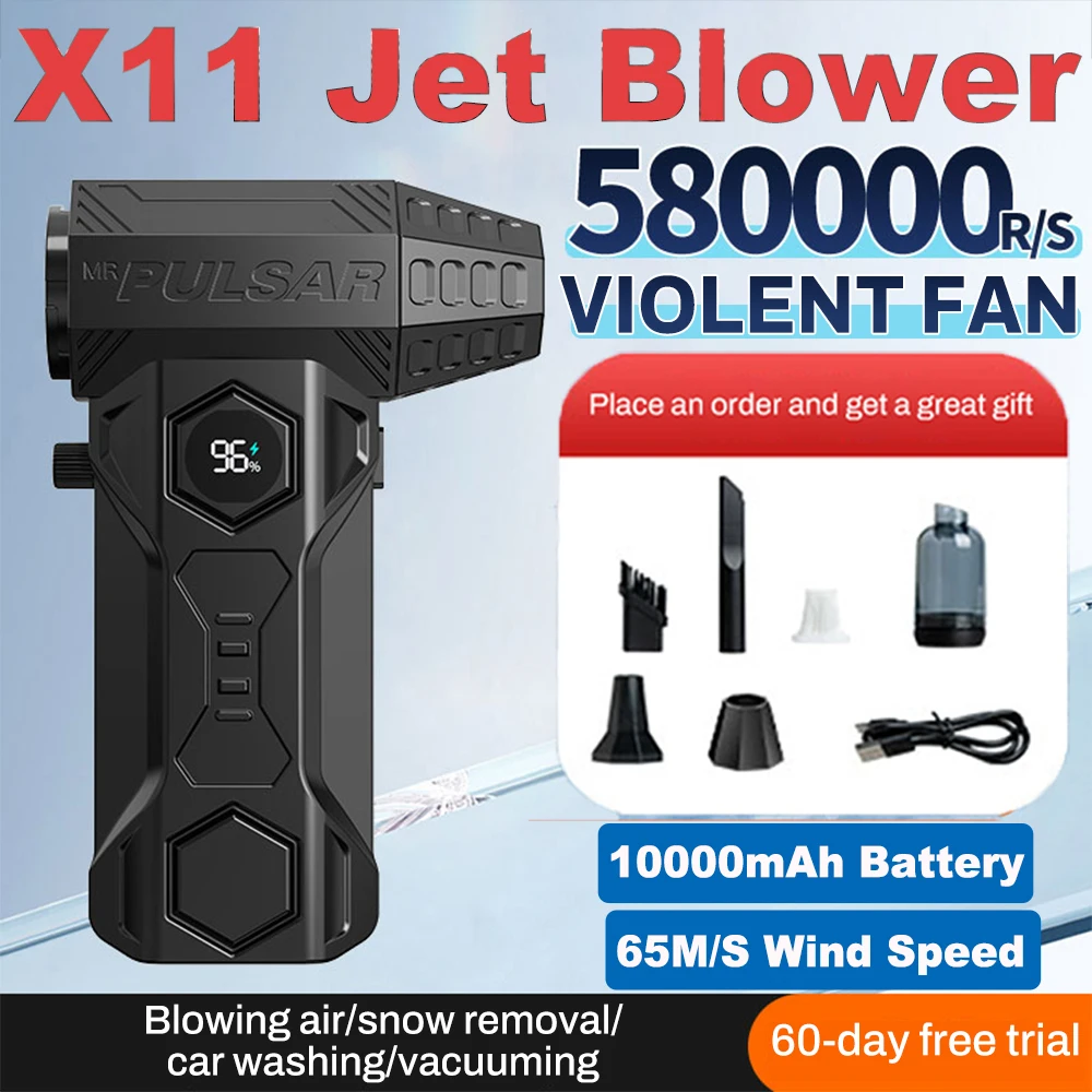 

X11 Blower Violent Fan Handheld Turbo Jet Fan Brushless Motor 580,000 RPM Wind Speed 68m/s industrial Duct Fan Super Air Blower