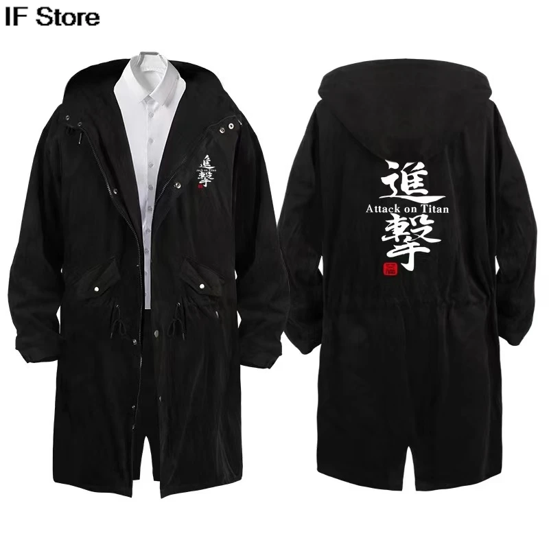 Anime ataque em titã trincheira impressão blusão masculino e feminino casual de alta qualidade longo blusão harajuku y2k hoodie