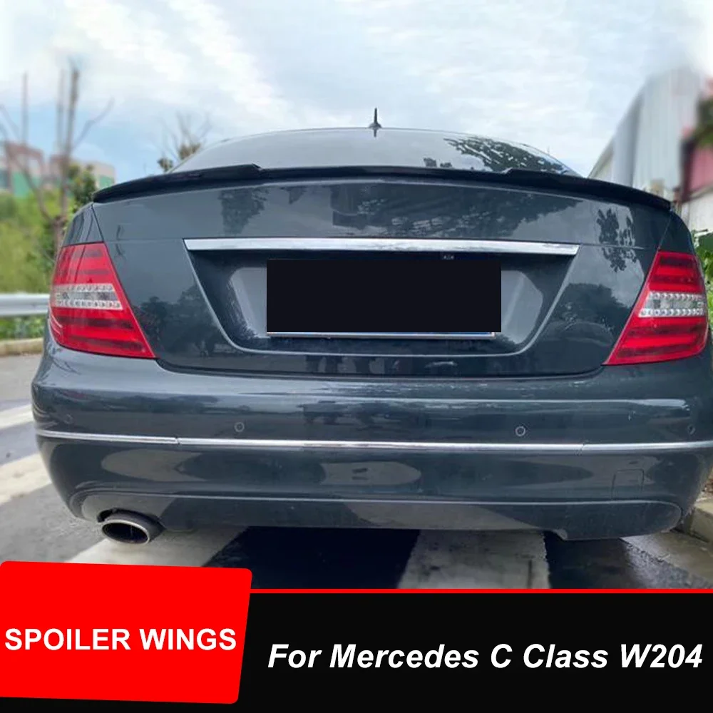 For Mercedes C Class W204 2007 2008 2009 2010 2011 2012 2013 Rear Trunk Lid Car Spoiler Wings ABS Duck tail Exterior Accessories