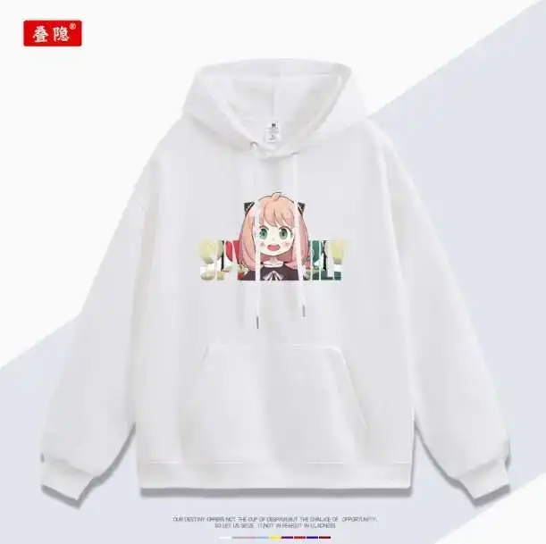 

Anime SPY×FAMILY Anya Forger Hooded Hoodie Cosplay Autumn Winter Men Women Coat Loose Jacket Tops anime