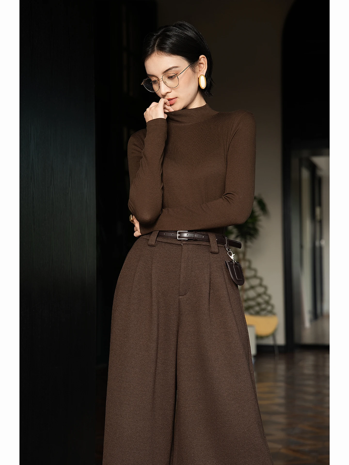 

Теплый вязаный топ Camere Long Sve, женский топ с высоким воротником, базовый слой, внутренняя одежда, повседневная одежда со стойкой, осень-зима