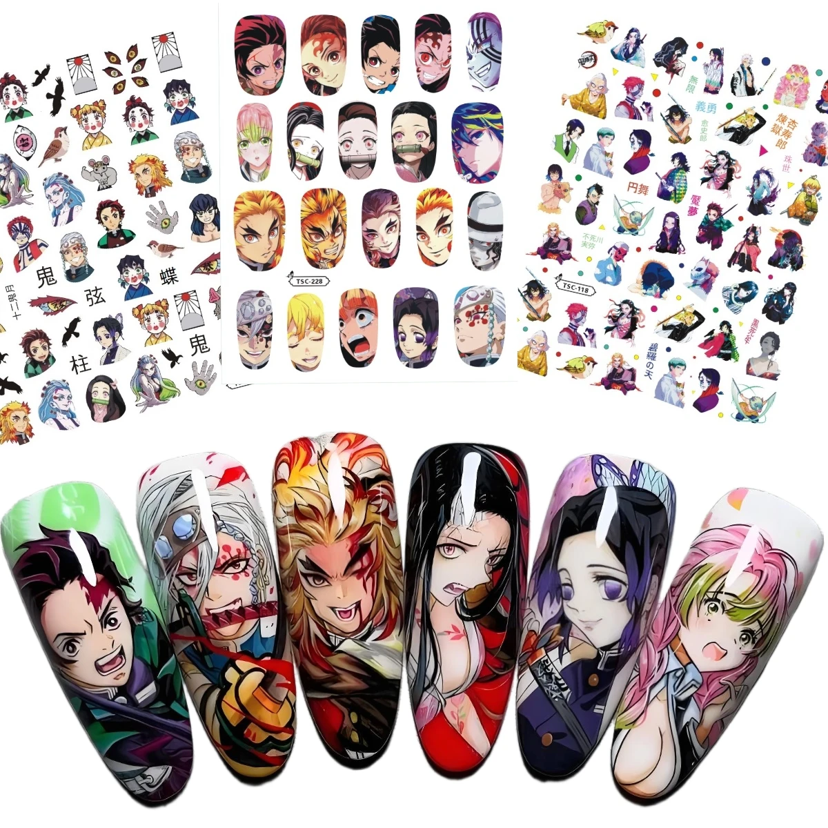 

TSC-381 Demon Slayer Kamado Tanjirou Kamado Zenits Rengoku Kyouju Anime 3d nail art sticker stamp decal nail slider nail decor