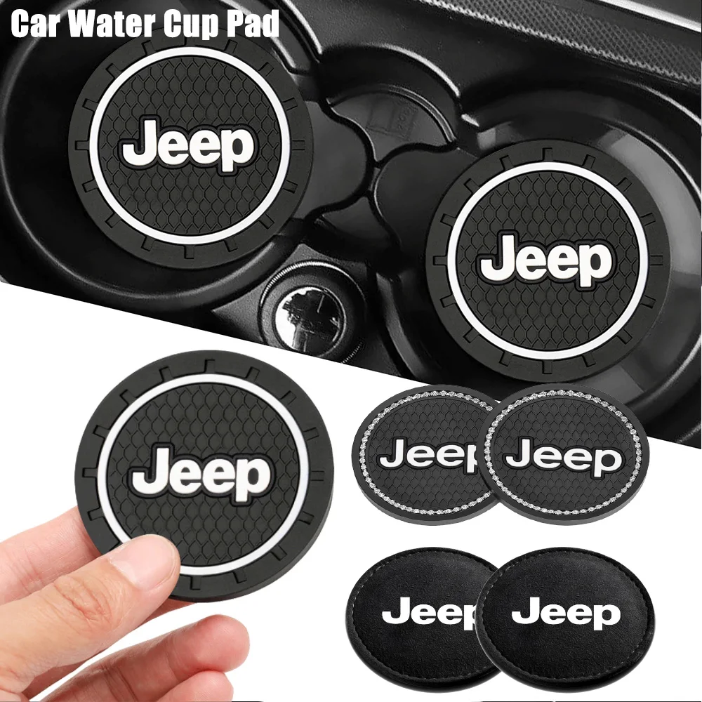 

1/2 шт. автомобильные коврики для стаканов с водой, нескользящая подставка для чашек, автоподставки, аксессуары для интерьера для Jeep Renegade Patriot Wrangler Trail Hawk
