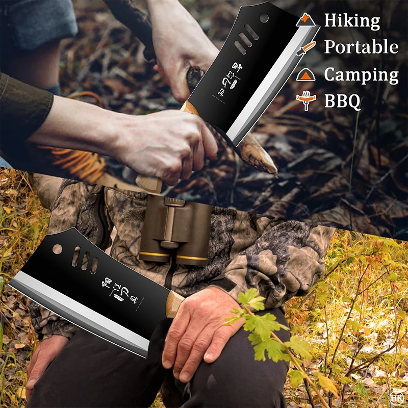 A large outdoor camping machete suitable for heavy chopping, yard work, and jungle clearing, used as a large straight knife