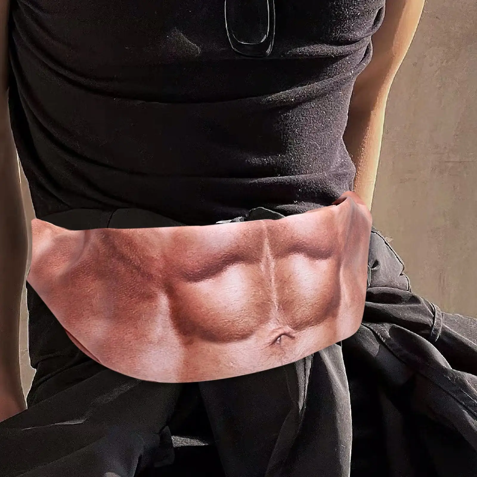 Bolsa de cintura de barriga 3D para homens e mulheres, bolsa na moda, casual, novidade, grande capacidade, bolsa pai para correr, dia dos pais, esporte, presentes