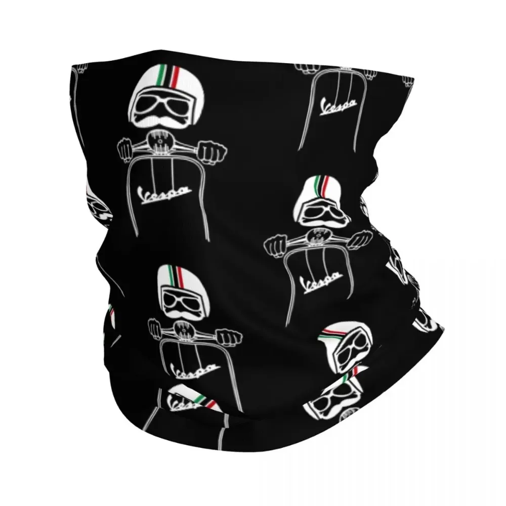 Italy Vespas Moto Motorcycle Bandana Neck Gaiter Printed Wrap Scarf Multifunctional Headband Running Unisex Adult Winter