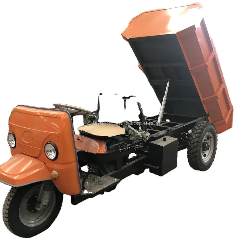 Factory Hot Selling Construction site die sel tricycle small hydraulic self-dump three carriages pull salad brick works