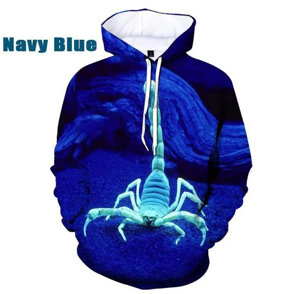 Cool Fashion 3D Printed Hoodie Animal Scorpion Men\'s Personality Sweatshirt Men/Women\'s Hooded Pullover Sweatshirts