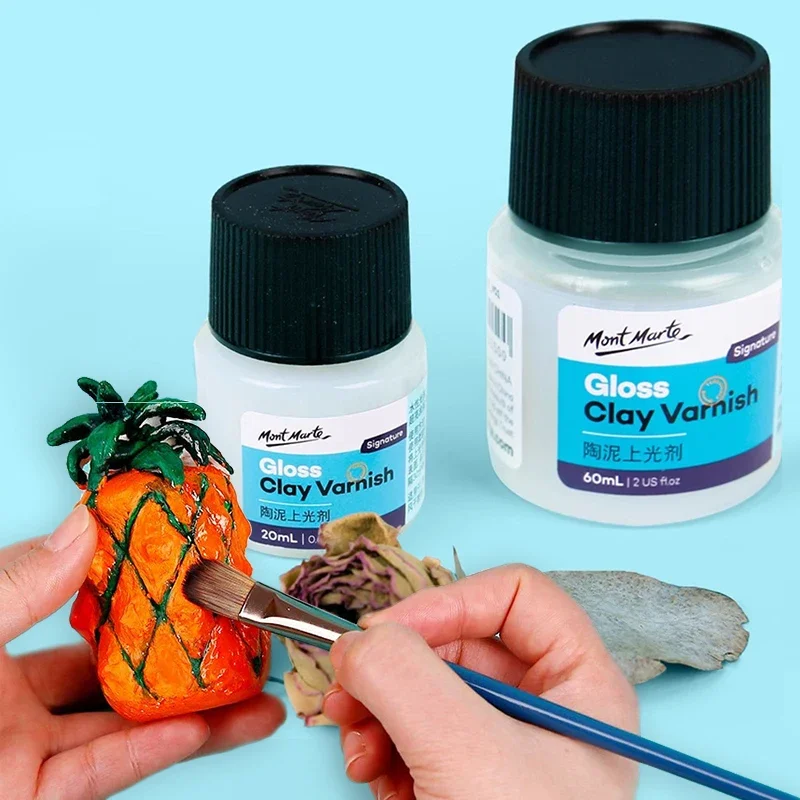 

20ml/60ml/120ml Mont Marte Glossy Clay Varnish Gloss Waterproof Air Dry Clay Sculpture Sealant for Polymer or Air Hardening Clay