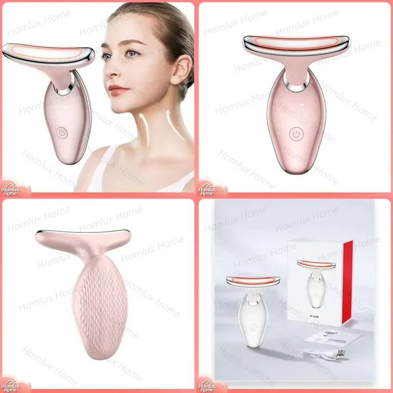 Portable Neck and Facial Beauty Device Microcurrent Technology 3 Modes Rechargeable Vibration Skin Tightening Face