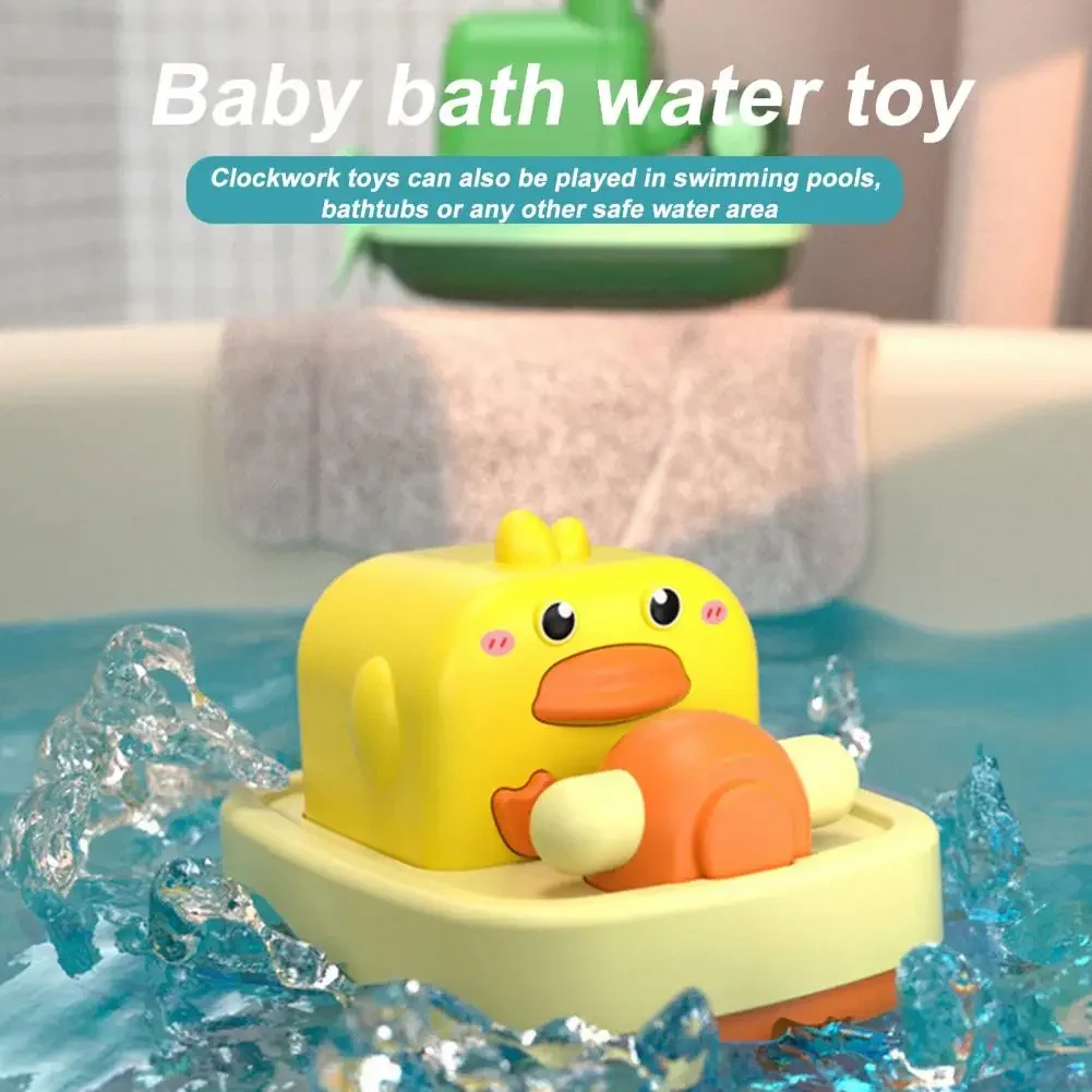 

Baby Bath Toy Wind-up Toy Floating Duck Frog Bath Toys for Toddlers No Batteries Needed Drive Boat Clockwork Toy for Swimming