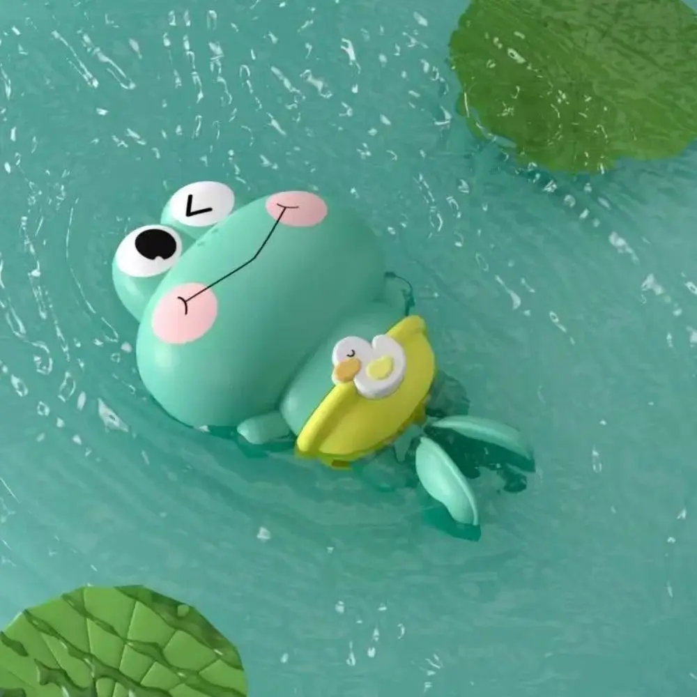 Bpa-livre plástico natação sapo banho dos desenhos animados água diversão chuveiro brinquedo montessori banheira flutuante piscina jogo piscina