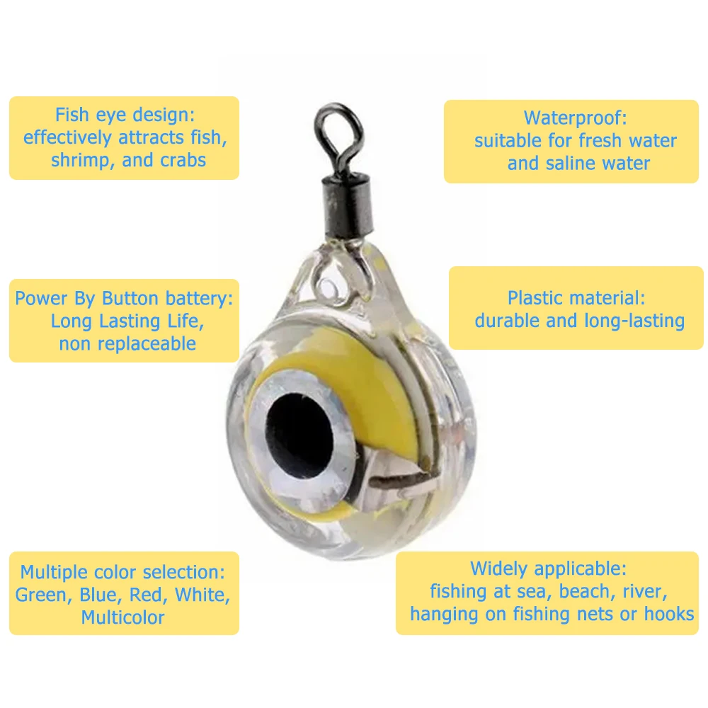 Eye Shape Mini LED Fishing Lure Light Waterproof Underwater Fishing Lamp Portable Fishing Tool Luminous Lure for Attracting Fish