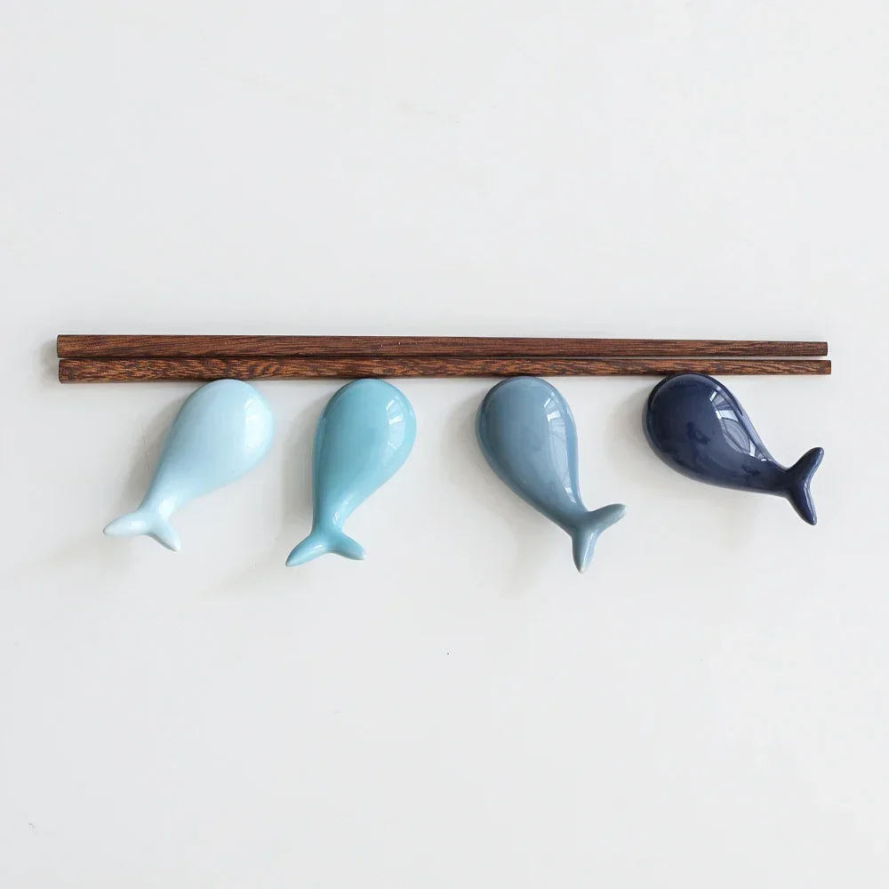 Lucky Whale Ceramic Chopsticks Holder Chopsticks Chinese Style  Home Hotel Ceramics Cute Kitchen Tableware