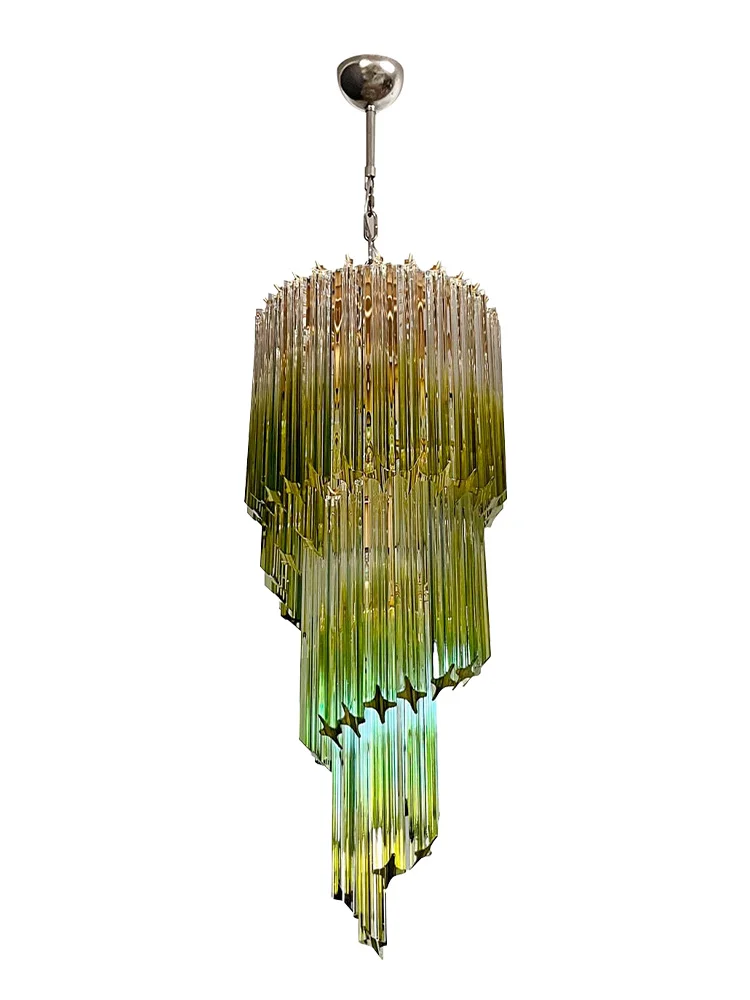 French Rotating Green Glass Series Zy0827 Texture Pendant Light Elegant Led E14 Dimmable Lamp Home-applicant Of Living Room