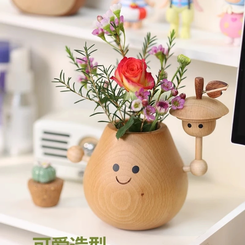 Home Decor,Beech Wood,Lovely Pear,Home Aromatherapy,Desktop Vase Workshop Gift