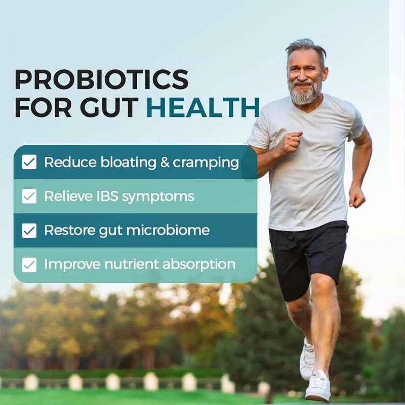 Men\'s probiotics and prebiotics promote digestive health, 50 billion colony units, used for immunity/prostate, 10 strains