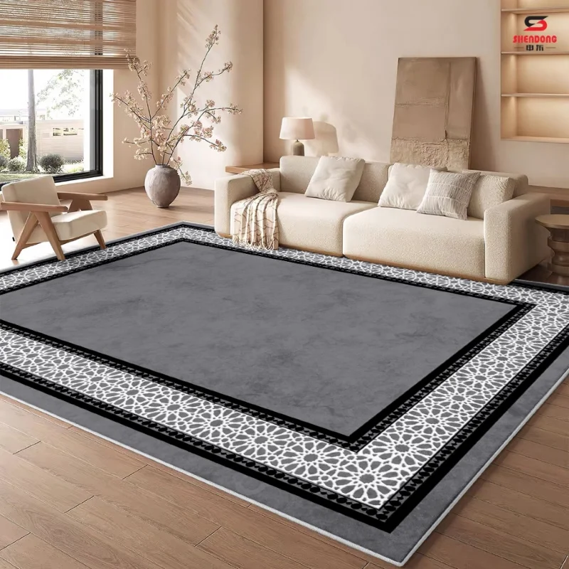 VIKAMA Modern Simple Carpet Geometric Pattern Anti fouling Floor Mat Living Room Bedroom Dining Room Home Decoration