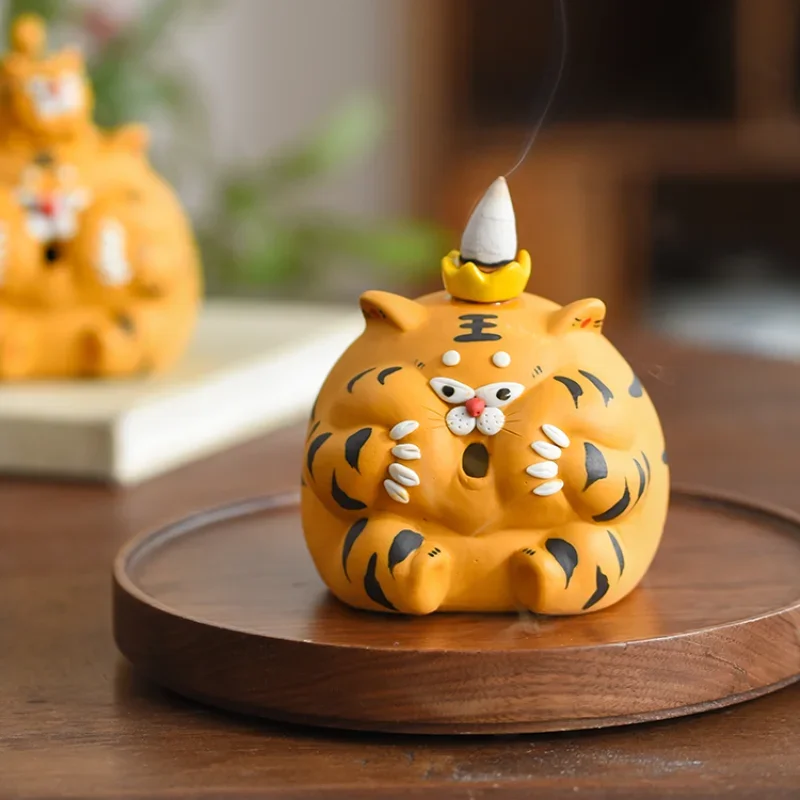 Tiger Decoration Large Incense Burner Ceramic Home Ornament Living Room Decoration Opening and Housewarming Gift