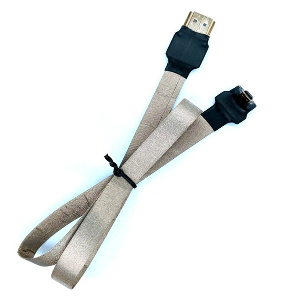 anti-interference Ribbon FPV HDMI-Compatible Connector Flexible Flat Cable Raspberry Pi 4 Micro HDMI To HDMI 90 Degree FFC 20pin
